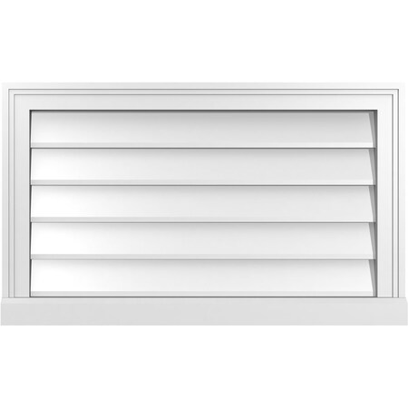 Ekena Millwork Vertical Surface Mount PVC Gable Vent w/ 2"W x 2"H , Brickmould Sill Frame, 30"W x 18"H GVPVE30X1803SN